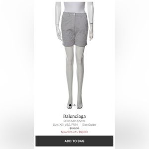 Balenciaga Nicolas Ghesquière seersucker blue and white cuffed shorts